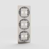 Vertical Six-Outlet Triple Switch Plate in Polished Nickel EU - Space-Efficient Six-Outlet Light Switch Plate on White Background