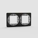 Refined Double 45mm Switch Plate in Bronze for Light Control - on White Background
