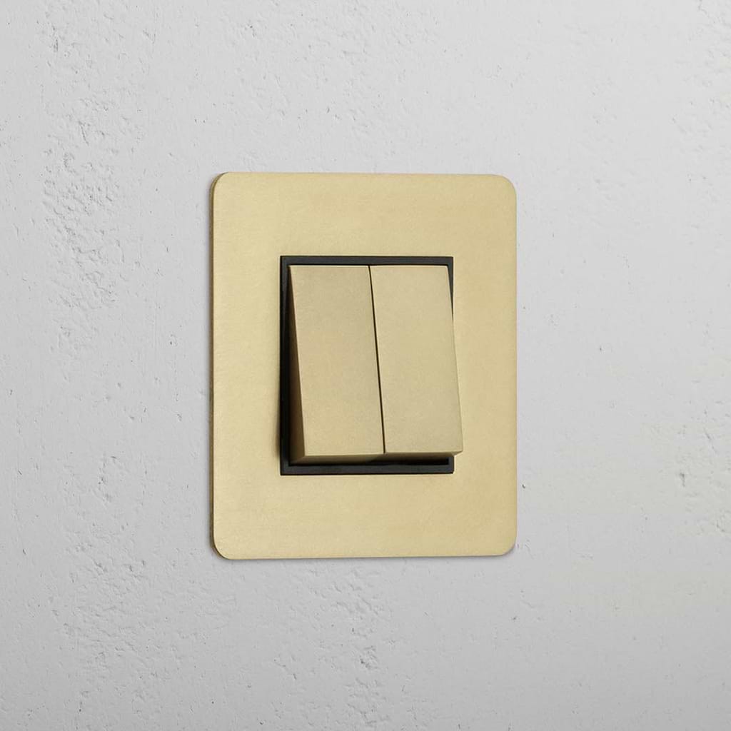 Antique Brass Black Single Rocker Switch with Two Positions