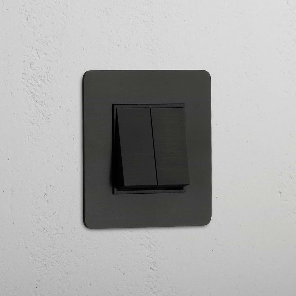 Dual-Position Rocker Switch in Bronze Black - Sleek Home Accessory