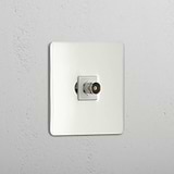 TV Signal Accessory: Single TV Module in Polished Nickel White