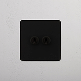 Double Toggle Switch in Bronze with 2 Levers on White Background