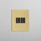 Single HDMI Module in Antique Brass Black Design