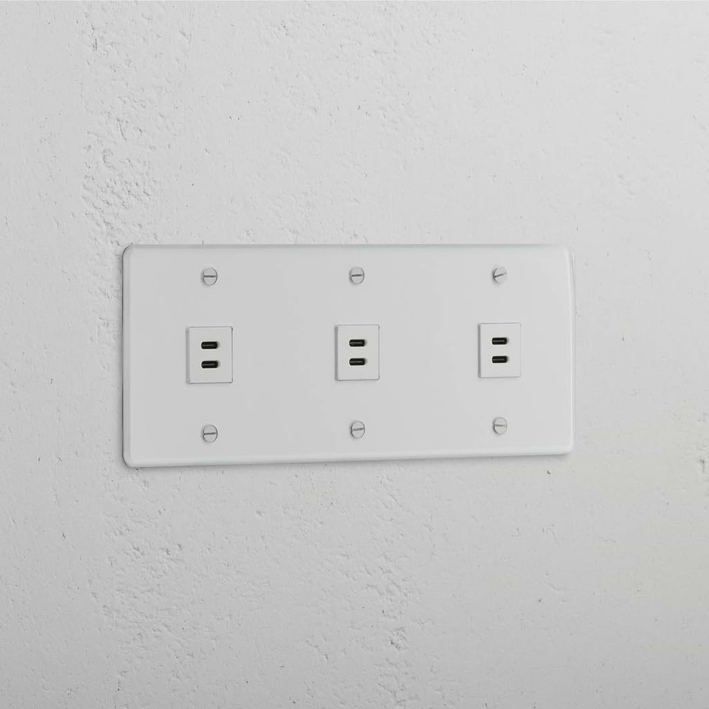 High-Speed Charging Clear White Triple USB Module - Powerful Charging Tool