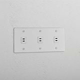 High-Speed Charging Clear White Triple USB Module - Powerful Charging Tool