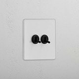 Highly Functional Double Toggle Switch in Clear Bronze - Lighting Control Solution