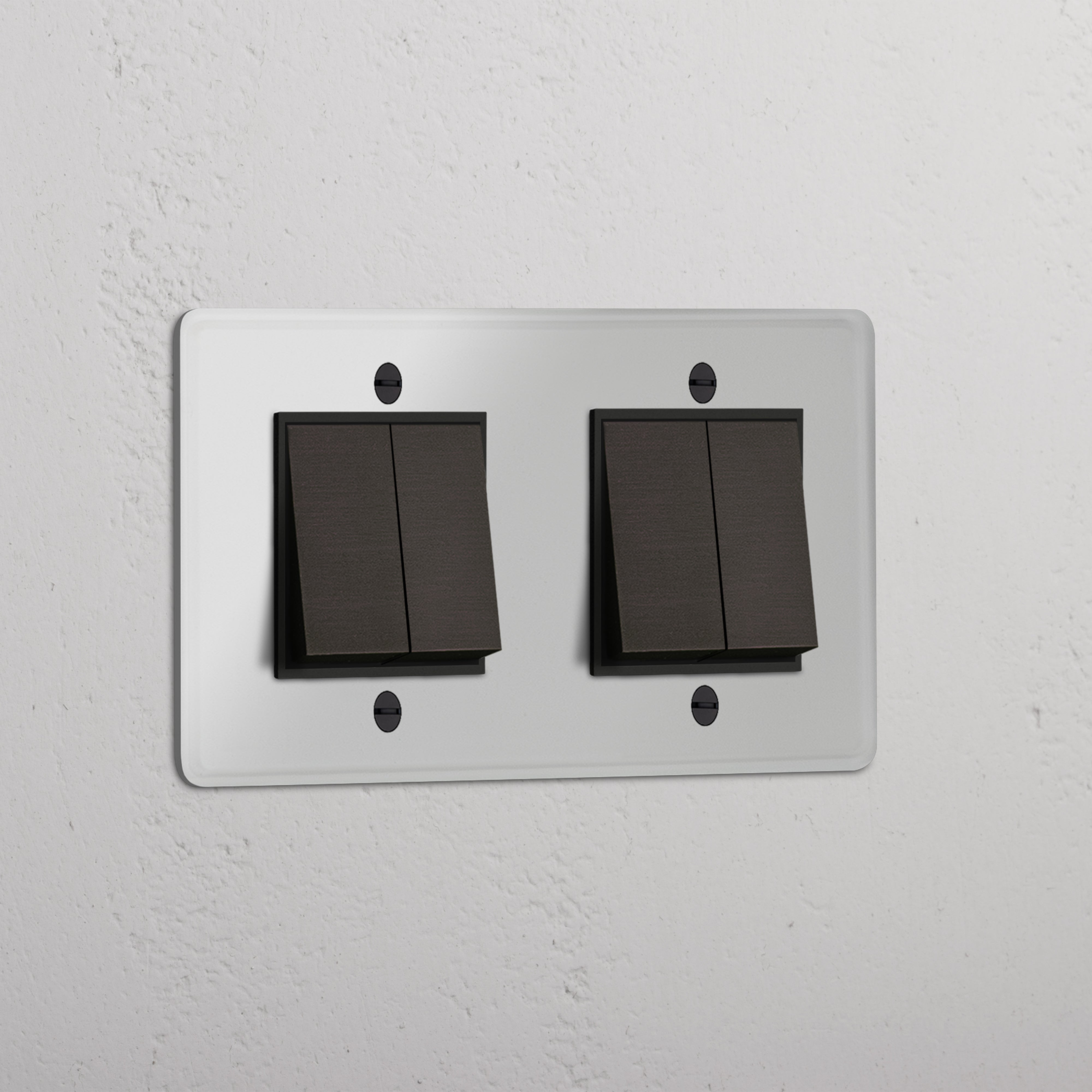 Four-Position Double Rocker Switch in Clear Bronze Black - Efficient Light Control System