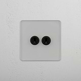 Double Toggle Switch in Clear Bronze for High Functionality on White Background