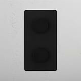 Bronze Double Vertical Dimmer Switch with 2 Adjustments on White Background
