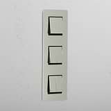 Super Capacity Vertical Light Control Switch: Polished Nickel Black Triple 6x Vertical Rocker Switch