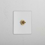 Central Clear Antique Brass Single Toggle Switch - Dependable Home Lighting Control