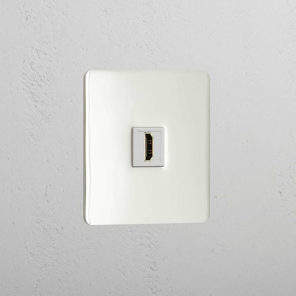 High-Definition Video Accessory: Single HDMI Module in Polished Nickel White