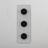 Adjustable Vertical Triple Dimmer Switch in Clear Bronze for Light Control on White Background