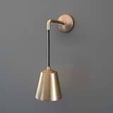 Antique Brass Hanging Wall Light with a Antique Solid Brass Shade