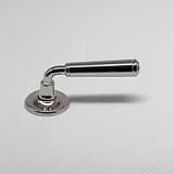 Polished Nickel Digby Fixed Door Handle on White Background