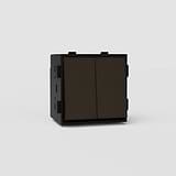 Double Two Way Rocker Switch in Bronze Black EU - Versatile Light Management System