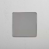 Elegant Decorative Wall Cover on White Background: Polished Nickel Single Blank Plate