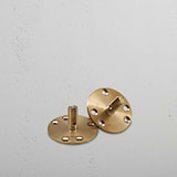 Solid Brass Digby Fixed Door Handle Mechanism on White Background