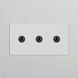 Interruptor articulado de três vias duplo – Bronze Pintável 