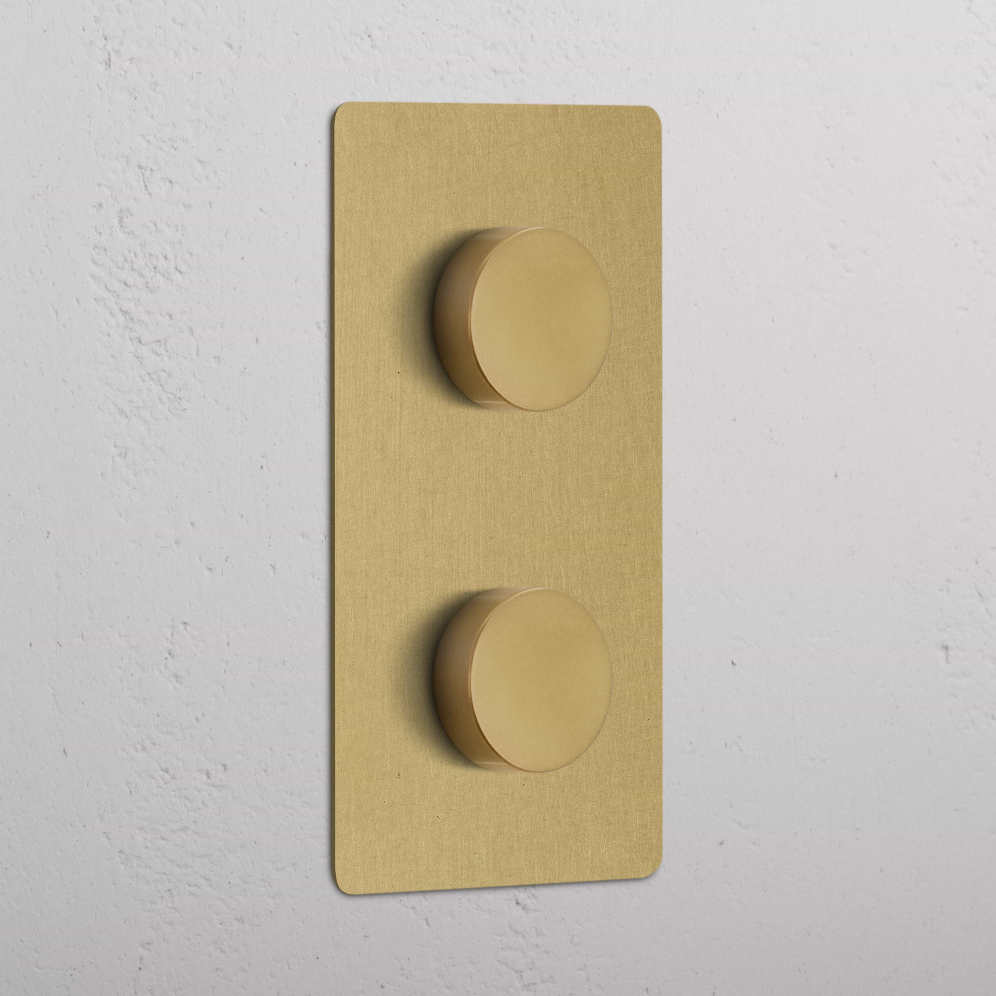 Interruptor regulador duplo Latão Antigo em design vertical
