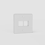Espelho de interruptor individual keystone duplo em Transparente Branco - Contemporâneo artigo decorativo do lar europeu
