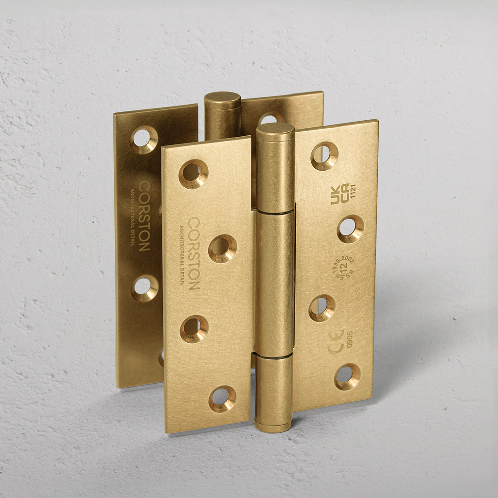Par de dobradiças de latão para portas Hazel FR60 – Latão Antigo 