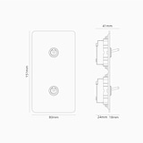 Interruptor articulado vertical de duas vias duplo – Latão Antigo Pintável