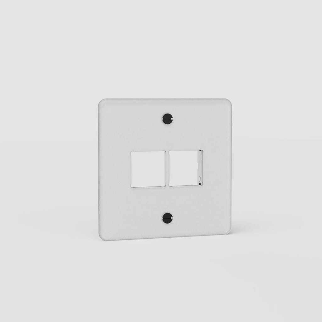 Espelho de interruptor keystone duplo individual em Transparente Preto europeu - Ferramenta de controlo de luz otimizada