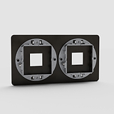 Versátil espelho de interruptor keystone duplo em Bronze para solução de iluminação com classe - em fundo branco