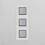 Interruptor basculante vertical de três vias triplo – Níquel Polido Pintável Preto 