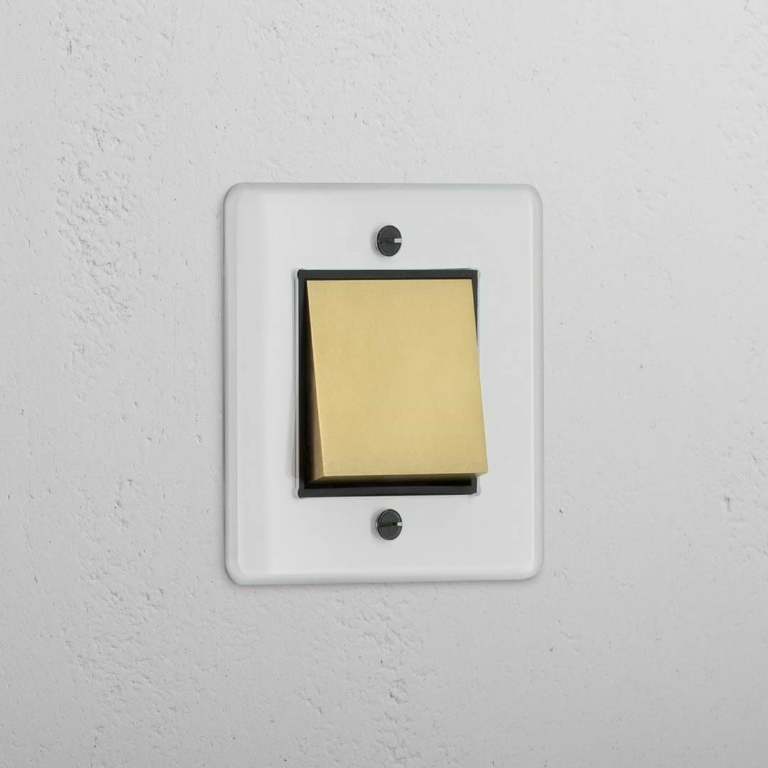 Interruptor basculante individual Latão Antigo Transparente Preto - Operação de iluminação doméstica harmoniosa