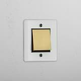 Interruptor basculante individual Latão Antigo Transparente Preto - Operação de iluminação doméstica harmoniosa