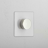 Elegante interruptor regulador individual em Níquel Polido Transparente - Ferramenta de controlo de luz precisa
