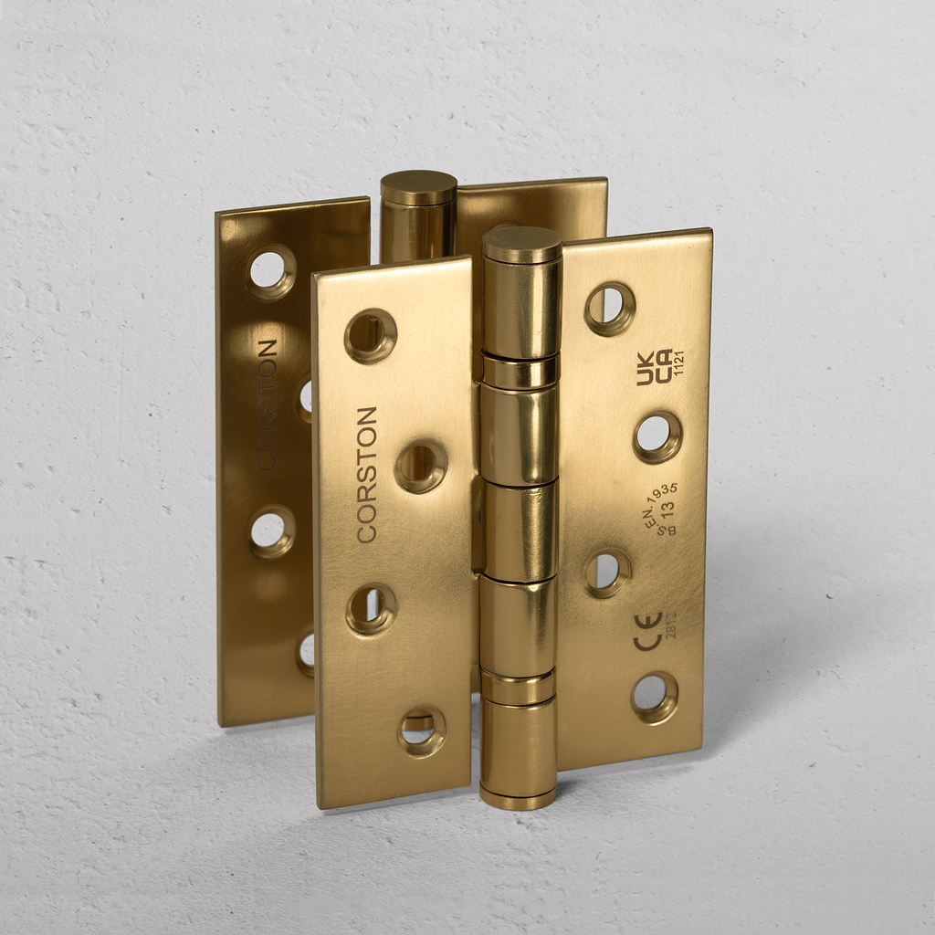 Par de dobradiças de aço para portas Saxon FR60 – Latão Antigo