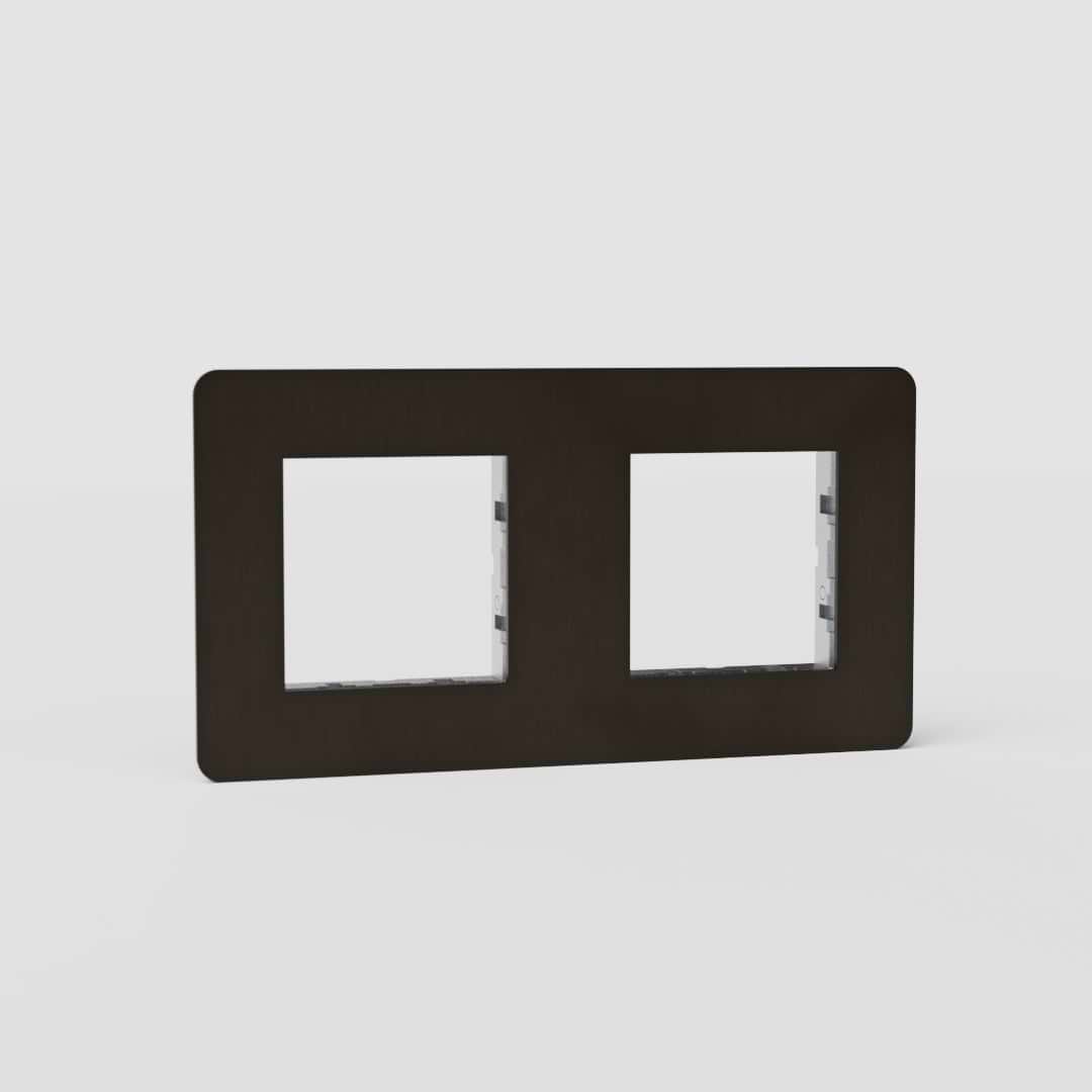 Espelho de interruptor 45 mm duplo europeu em Bronze - Componente de comutação de luz refinado