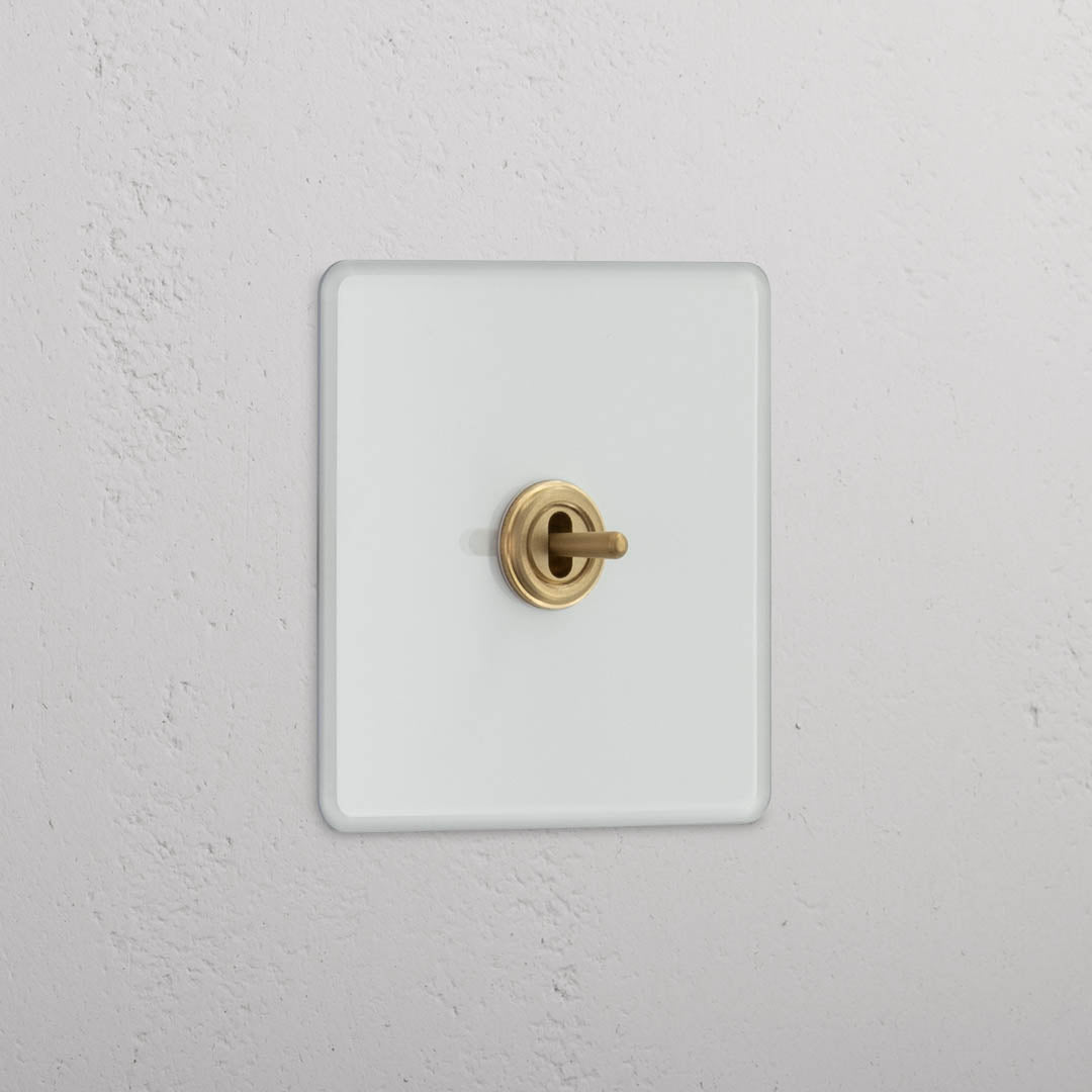 Interruptor articulado central individual Latão Antigo Transparente - Controlo de iluminação doméstica fiável