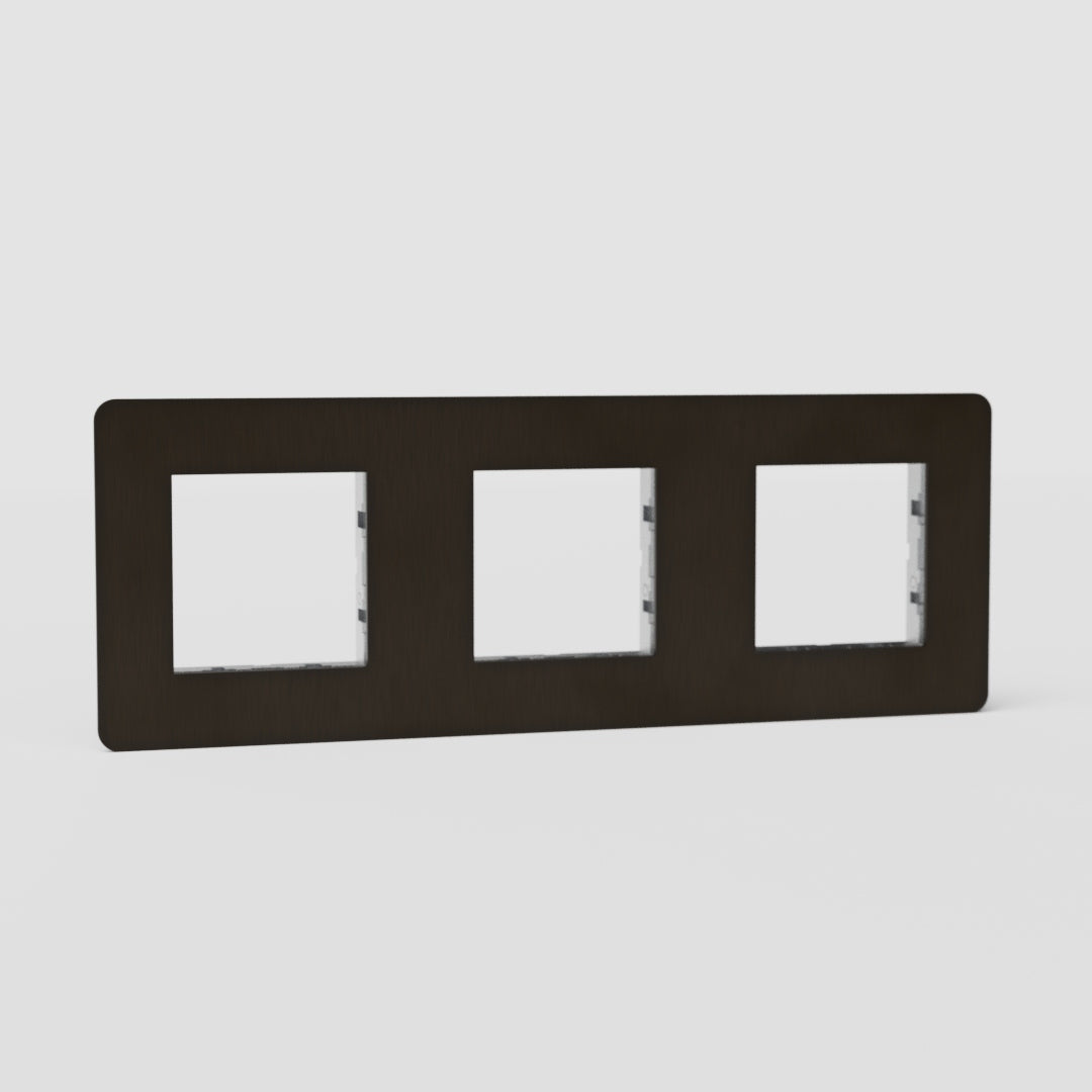 Espelho de interruptor 45 mm triplo europeu em Bronze - Mecanismo de controlo de luz eficiente