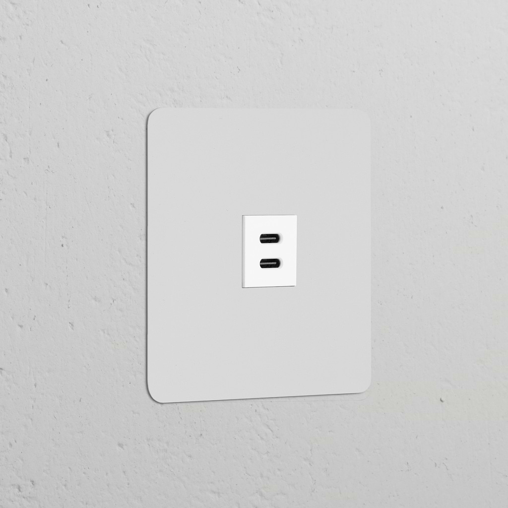 Módulo USB 30 W individual – Pintável Branco