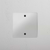 Elegante espelho fechado individual em Transparente Preto - Elegante detalhe doméstico em fundo branco