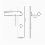 Puxador de porta Apsley com espelho comprido (com mola) e trinco rotativo – Níquel Polido 