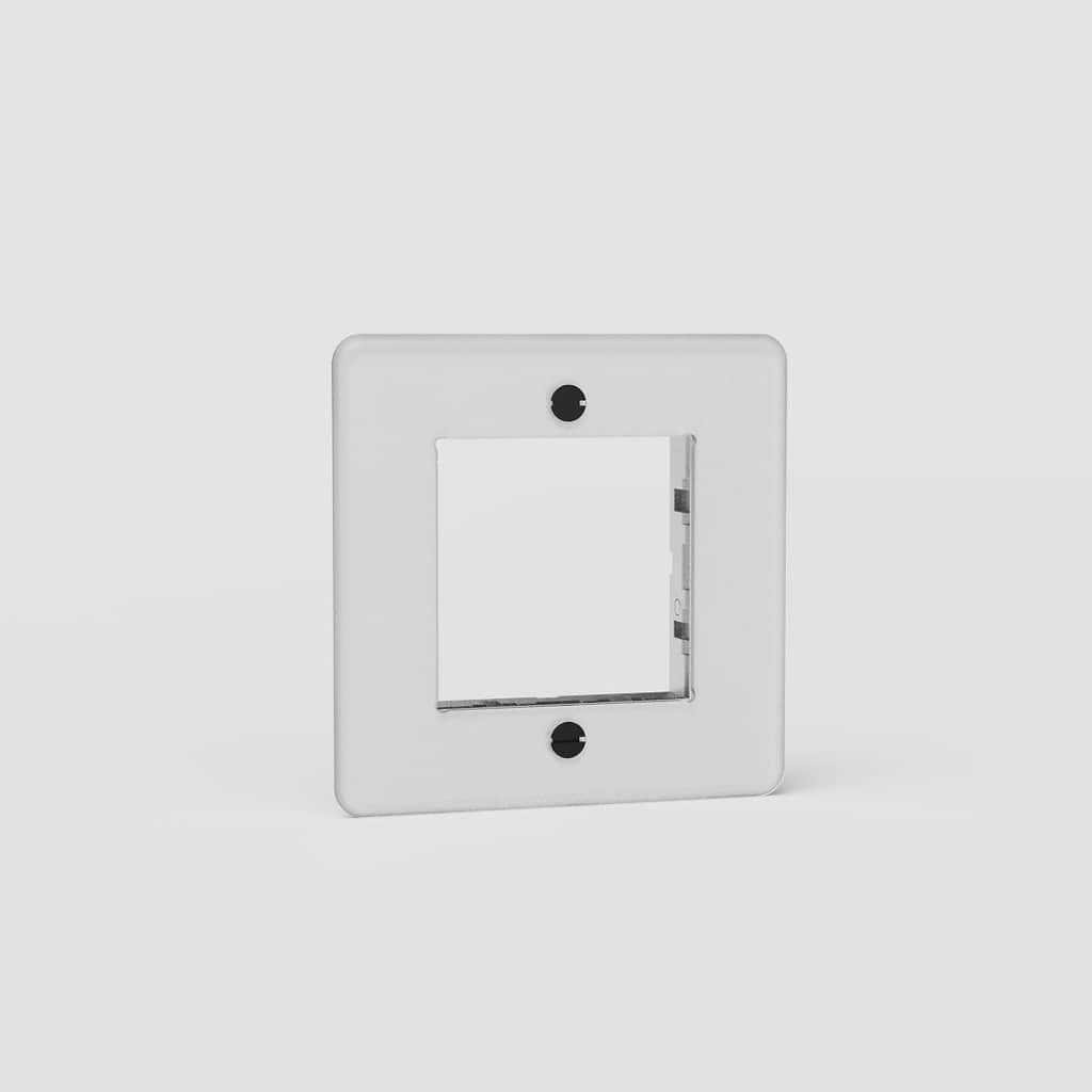 Espelho de interruptor 45 mm individual em Transparente Preto europeu - Solução de iluminação minimalista