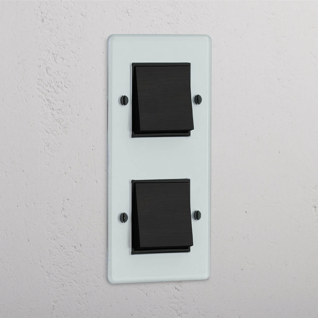 Interruptor basculante duplo vertical em Bronze Transparente Preto - Acessório de controlo de luz funcional