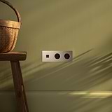 Módulo USB 30 W e Schuko de duas vias triplo redondo – Níquel Polido Preto