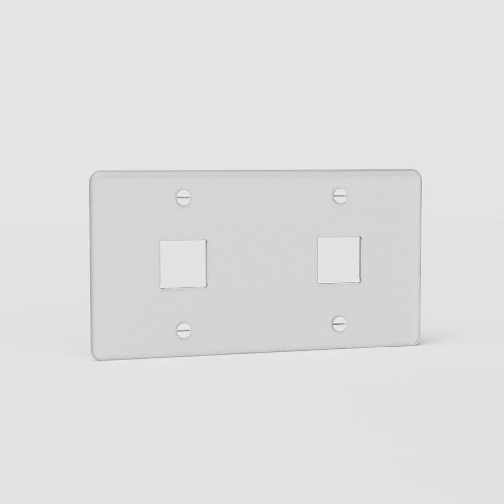Espelho de interruptor keystone duplo em Transparente Branco - Contemporâneo artigo decorativo do lar europeu