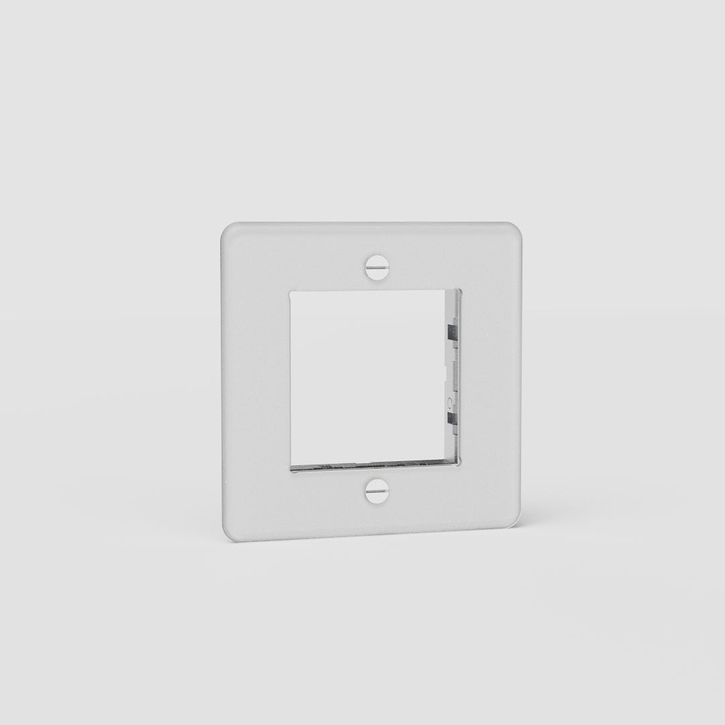Espelho de interruptor europeu 45 mm individual em Transparente Branco - Acessório de comutação essencial