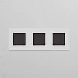 Interruptor basculante de três vias triplo – Bronze Pintável Preto