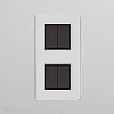 Interruptor basculante vertical de quatro vias duplo – Bronze Pintável Preto  