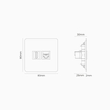 Módulo RJ45 e HDMI individual – Níquel Polido Preto