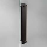 Puxador de porta duplo com espelho Harper Bronze 50 cm em fundo branco