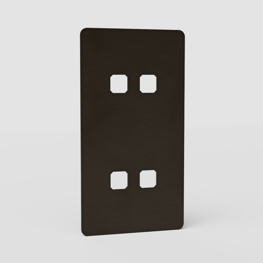 Espelho de interruptor 4x duplo vertical europeu em Bronze antigo - Design de espelho de comutação economizador de espaço
